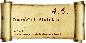 Andrási Violetta névjegykártya